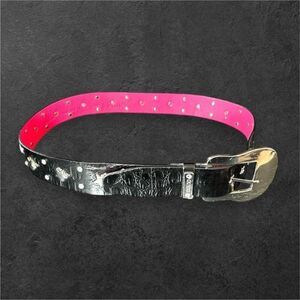 Y2K Vintage Guess sz M Womens Chunky Star Studded Belt Statement Grunge Edgy